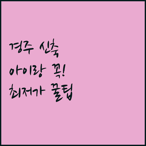 아이랑 가기 좋은 경주 신축 호텔 5곳 시설 비교와 최저가 예약 꿀팁