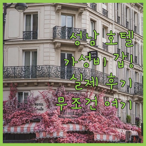 가성비 좋은 성남 호텔 위치와 실제 투숙객 후기 정보