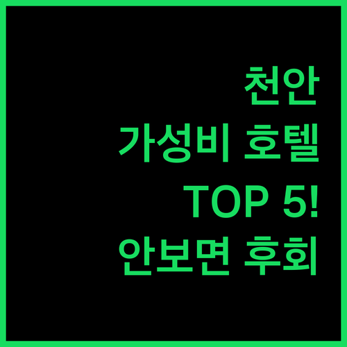 천안 가성비 호텔 추천 TOP 5 위치 장점 특징 비교 분석 알아보기