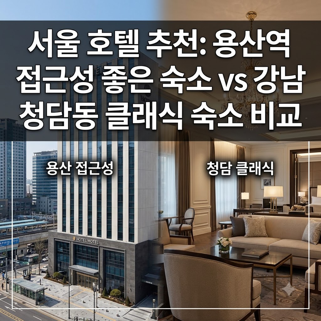 서울 호텔 추천 용산역 접근성 좋은 숙소와 강남 청담동 클래식 숙소 비교