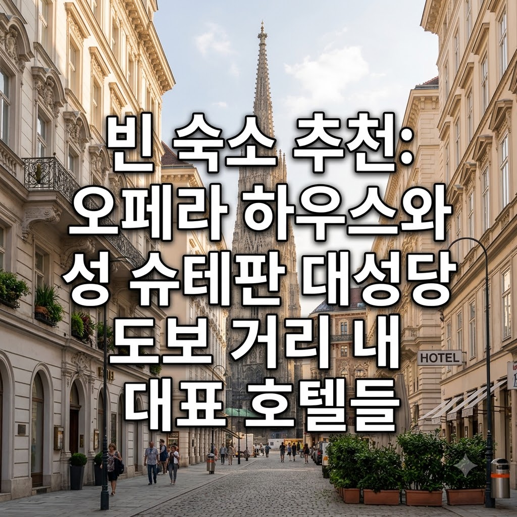 비엔나 숙소 추천 오페라하우스와 슈테판성당 도보 거리 대표 호텔